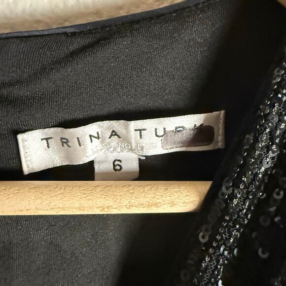 Trina Turk Black Sequined Short Sleeve V-Neck  Romper Size 6 - Picture 12 of 12